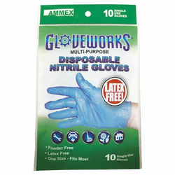 DISPOSABLE NITRILE GLOVES 10 PK