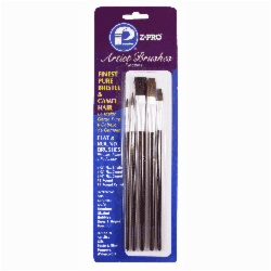 5 PIECE CAMEL & BRISTLE ART BRUS