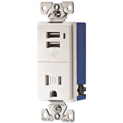 15A WHITE COMBO RECEPTACLE
